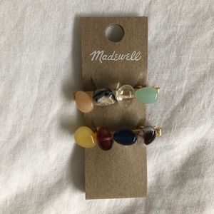 Madewell two barrettes gem stones BNWT